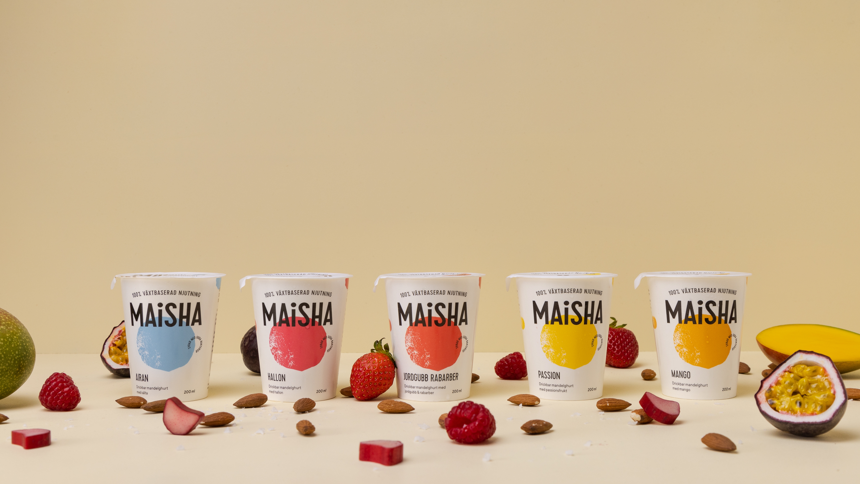 Full product line for the almond drinks