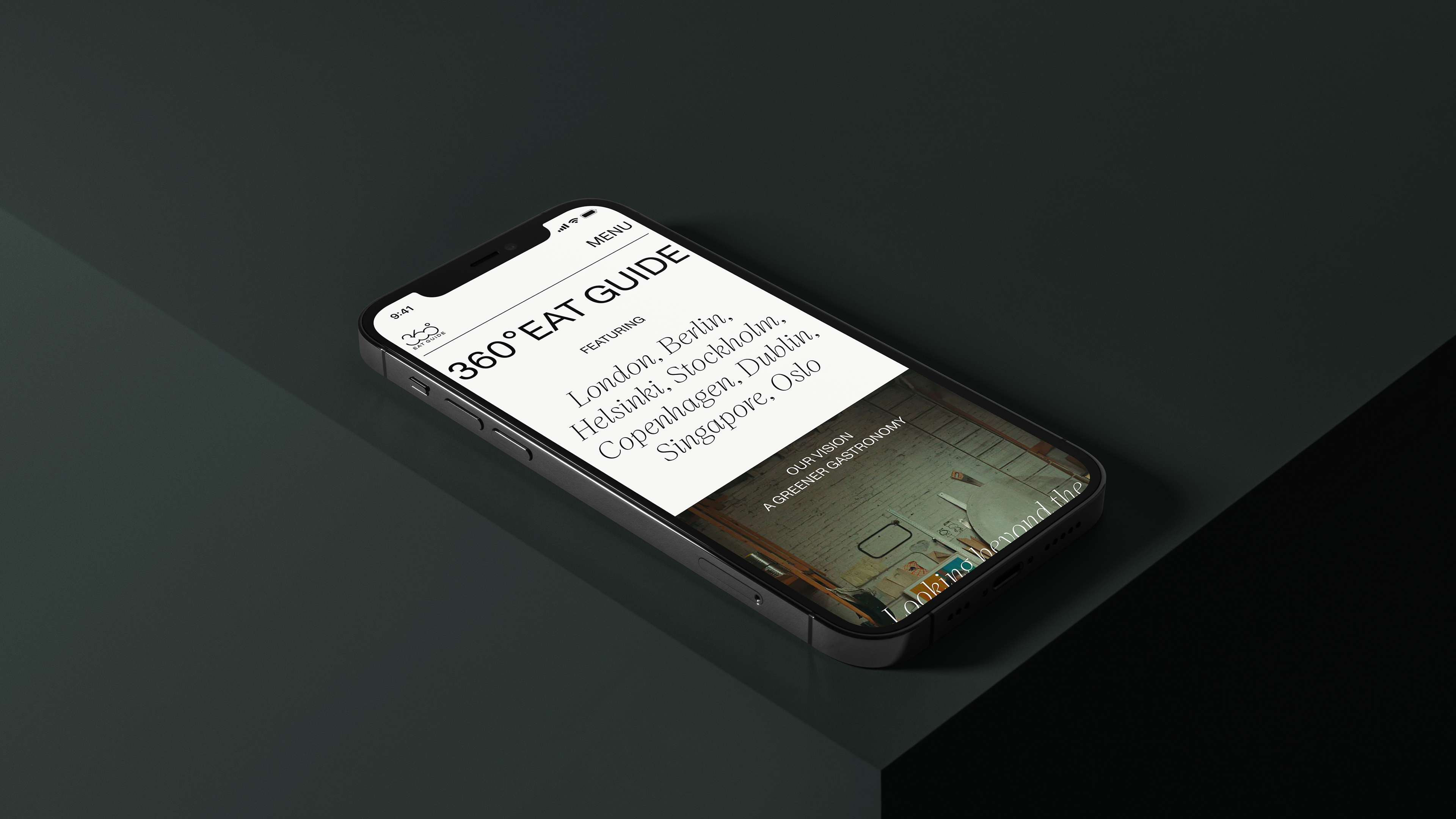 Mobile view of website frontpage