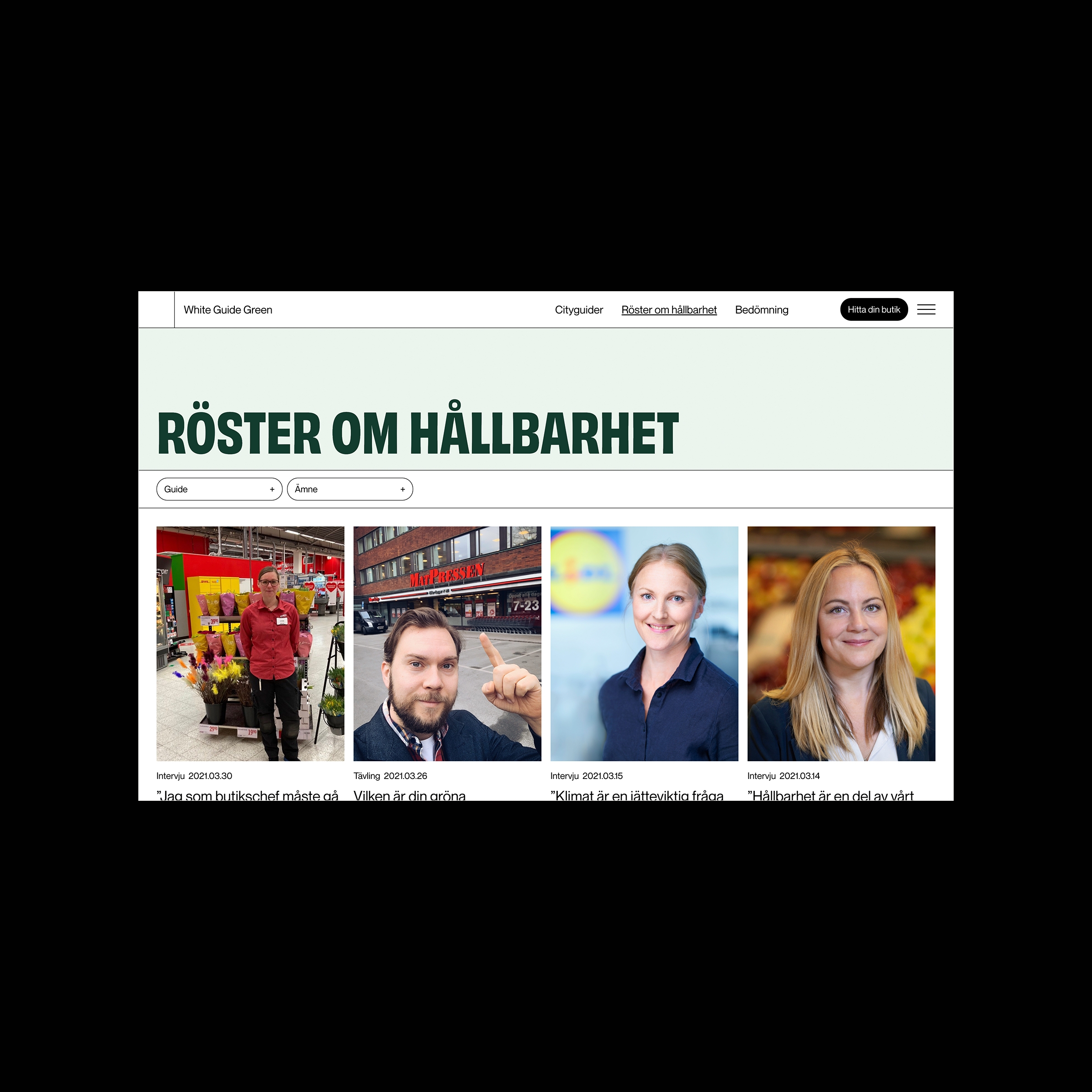 View of website